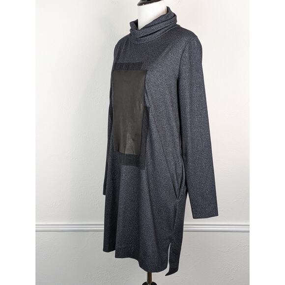 Demoo Parkchoonmoo Sweater Dress Leather Avante Garde Art to Wear Gray - Picture 2 of 15